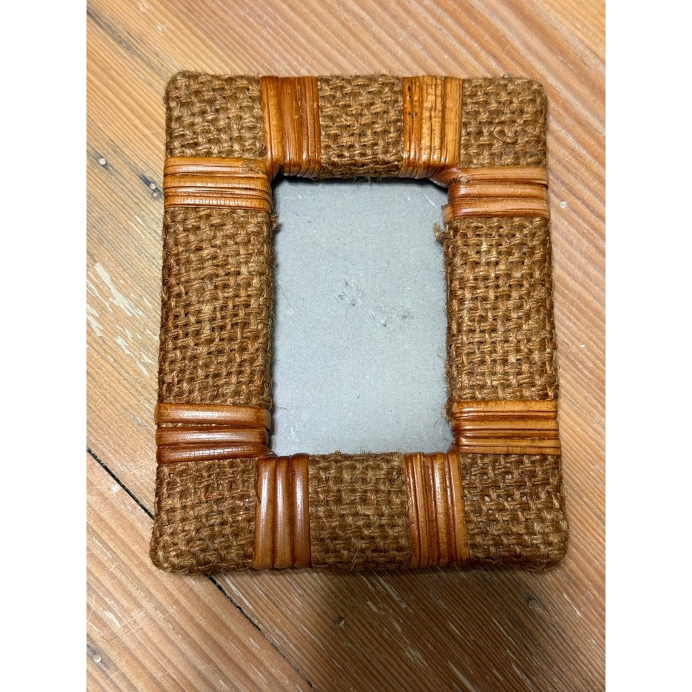 Burlap Wrapped Photo Frame Rustic Tabletop Decor